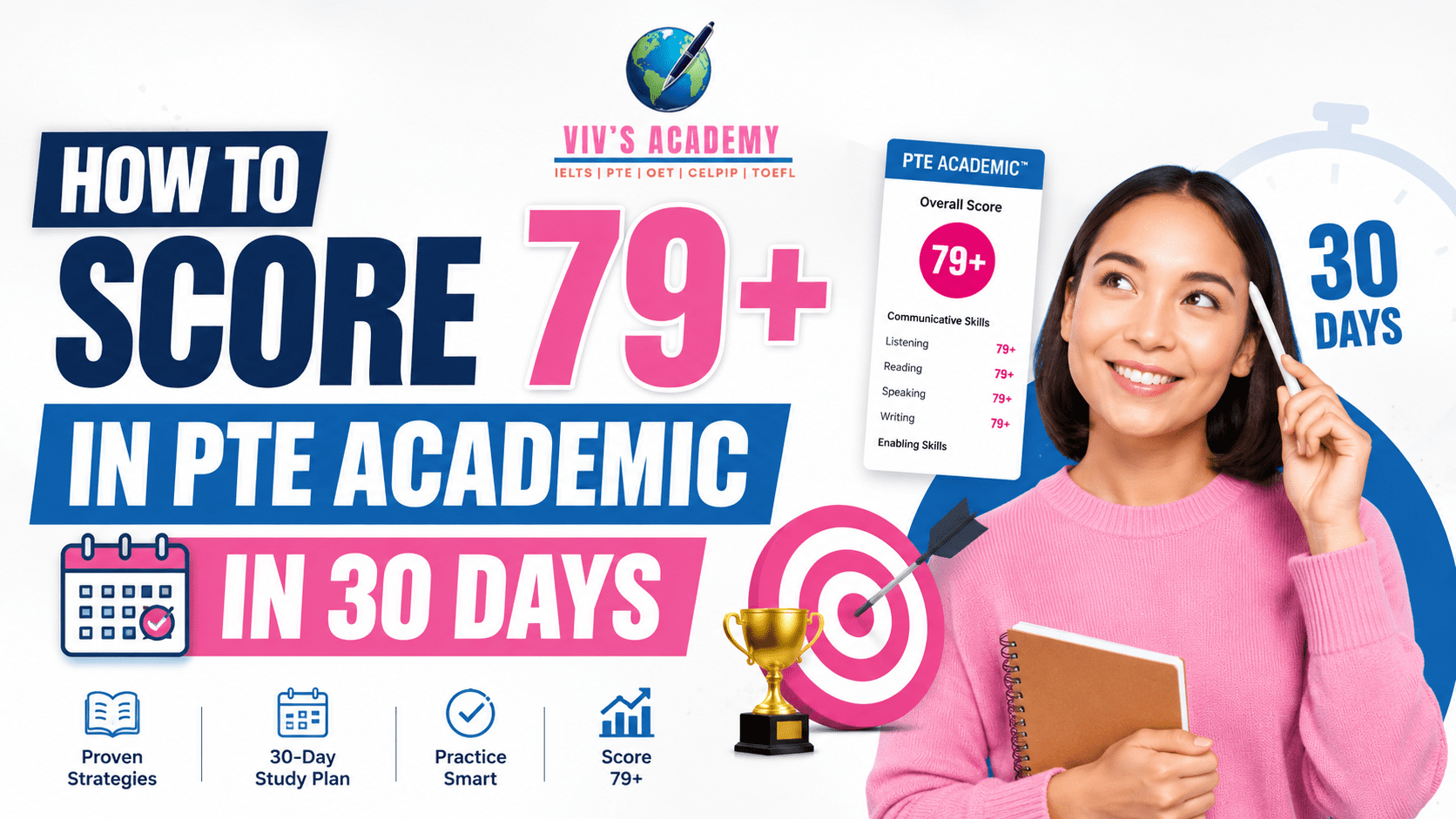 Achieve Your IELTS & PTE With Expert Online Classes | How to Score 79+ in PTE Academic in 30 Days: A Practical Study Plan