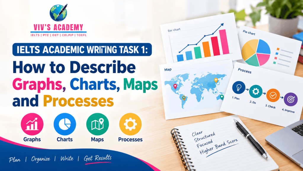 Achieve Your IELTS & PTE With Expert Online Classes | IELTS Academic Writing Task 1: How to Describe Graphs, Charts, Maps and Processes