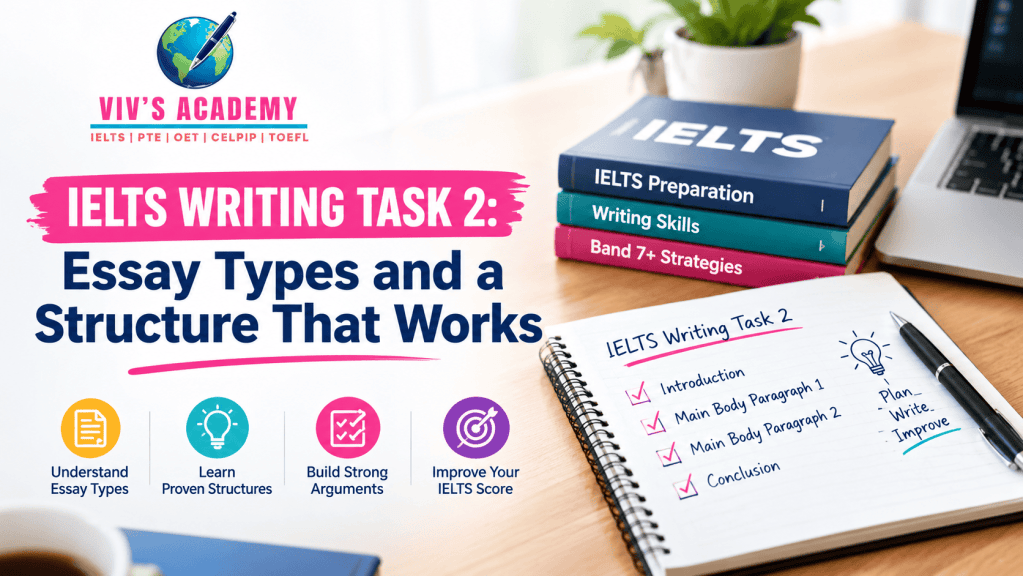 Achieve Your IELTS & PTE With Expert Online Classes | IELTS Writing Task 2: Essay Types and a Structure That Works